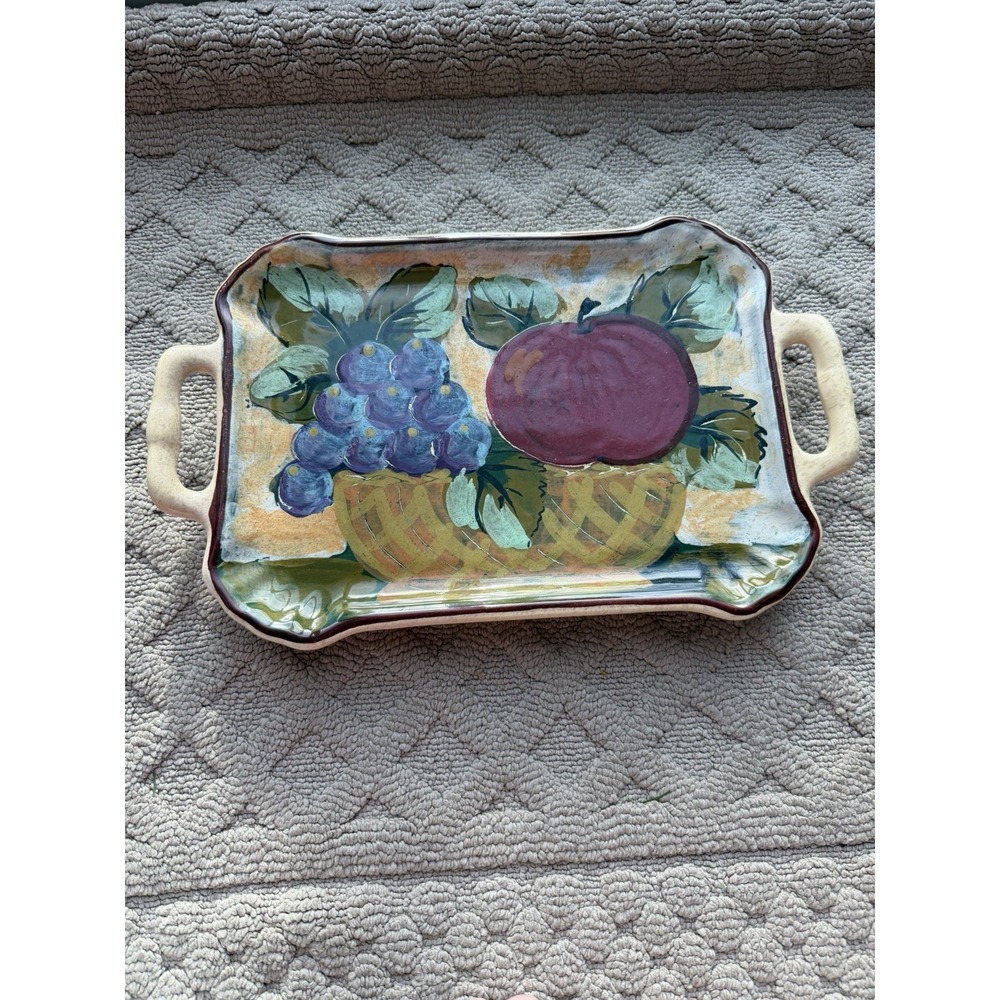 Artimino Serving Platter with Handles and‎ Fruit Design